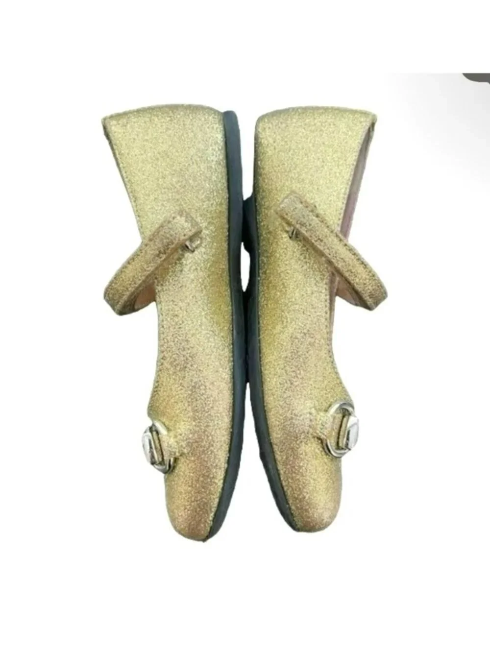 Gucci shoes Kids Glitter Gold Ballet Mary Jane Flats Size 24 US 8